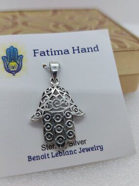 925 Silver Fatima Hand Necklace Pendant